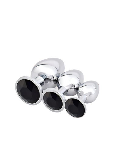 Scandals Metal Butt Plug with Crystal - Temperature Responsive Aluminium Plug